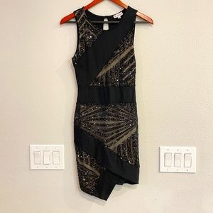 Short Black sequin dress, XSMALL, GUESS